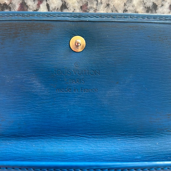 LV Blue Epi Double Snap Wallet - Picture 3 of 13